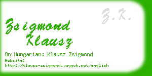 zsigmond klausz business card